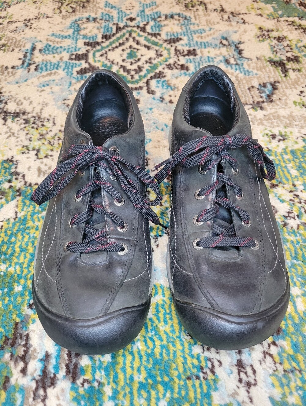 Keen Presidio Black Leather Women's Hiking‎ Walking Shoes, Size EU 40 US 9.5
